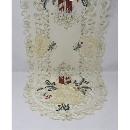 

H8675-R-16x45 16 x 45 in. Red Candle & Bells Table Runner