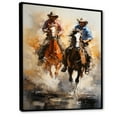 thumbnail image 2 of Designart "Vintage Rodeo Western Riders II" People Framed Wall Art - Southwestern Brown Cowboys Bedroom Framed Canvas Wall Art, 2 of 6