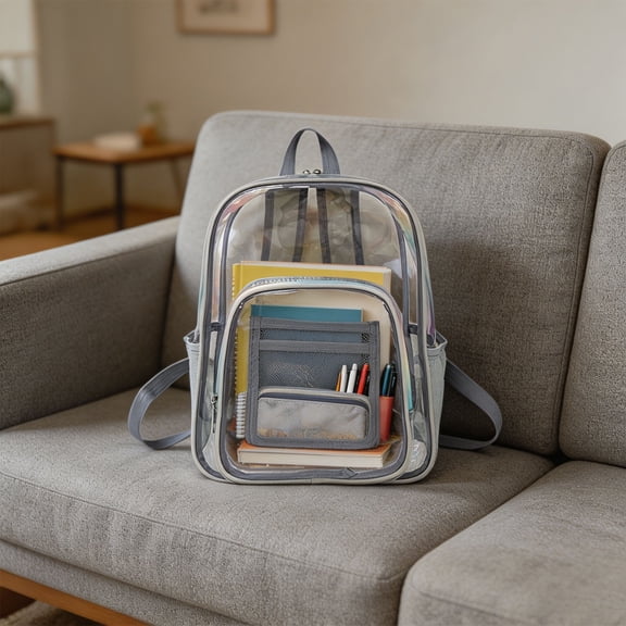 Clear School Backpacks, Lightweight Durable School Bags, Large Capacity Waterproof Washable Back to School Supplies for School, Sports, Travel