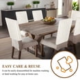 thumbnail image 4 of Cream and Chair Covers Set of 6 White Striped Geometric Chair Back Covers Stretch Removable Washable Slipcovers Protector for Dining Room Kitchen Party Decor, 4 of 5