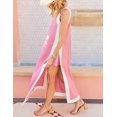 thumbnail image 5 of Wrongduck Women's 2 Piece Sets Boho Color Block Sleeveless Maxi Dress Matching Shorts with Pockets, 5 of 13