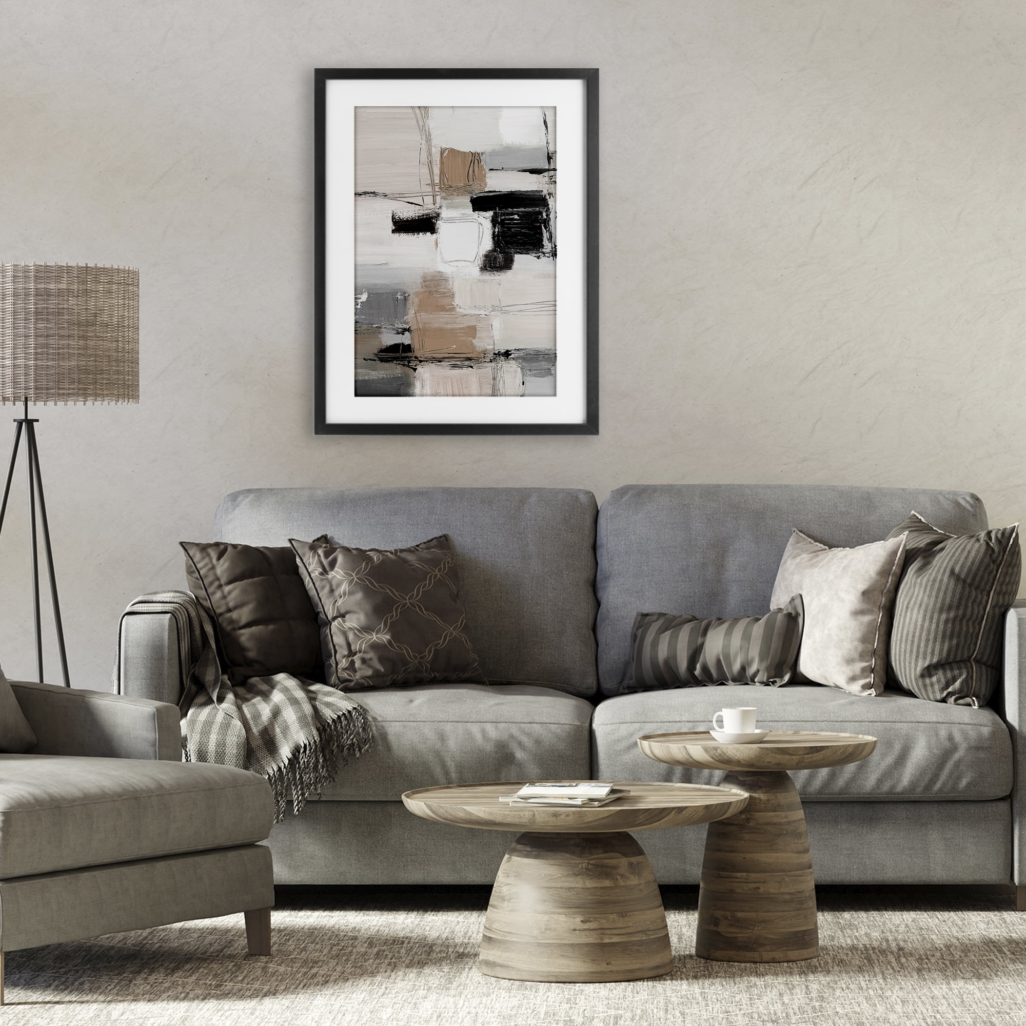Stupell Industries Contemporary Neutral Variety Black Framed Print Under Glass, design by Lanie Loreth