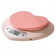 thumbnail image 1 of Báscula de Cocina Multifunción con Forma de Corazón, Color Rosa, Portátil, de Alta Precisión, Digital, 5 Kg/1 G, LCD, Electrónica., 1 of 5