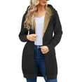 thumbnail image 3 of TKLPEHG Fleece Jacket Women Long Hoodies Tunic Winter Fleece Jackets Casual Zip up Hoodies Soft Sweatshirts Warm Long Coats (Black,XL), 3 of 7