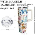 thumbnail image 2 of 40 Oz Cat Tumbler Handle Lid and Straw,Funny Cat Skinny Insulated Stainless Steel Travel Coffee Cup Mugs Water Bottle,Cat Gifts for Cat Lovers, 2 of 6