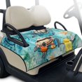 thumbnail image 2 of FKELYI Golf Cart Accessories Portable Golf Cart Seat Cover Cushion Protector Retro Starfish Turtle Print Foldable Carts Cushion Towel Blanket for EZGO Yamaha Carts, 2 of 7
