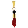 thumbnail image 1 of Gold Plated Red Figa Hand Good Luck Charm Evil Eye Protection Amulet Pendant, 1 of 4