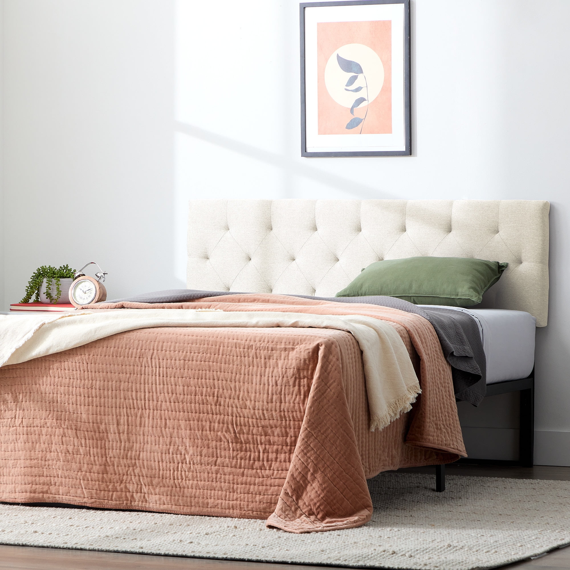 Rest Haven Eugene Diamond Tufted Upholstered Headboard Queen