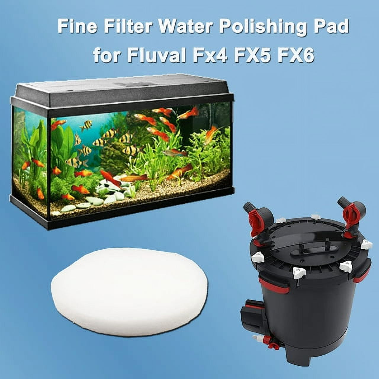 Qzbhct 12 Pcs Fine Filter Pad for Fluval Fx4 FX5 FX6 Canister Filter Aquarium Filter Sponge Replacement