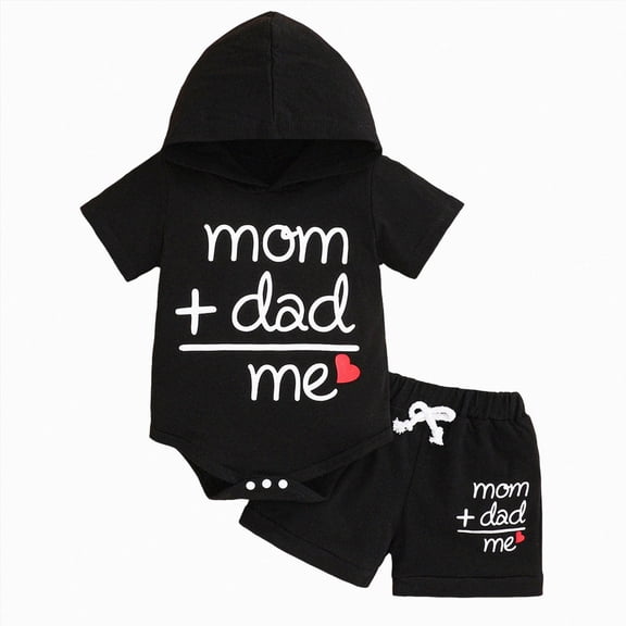 KPOPLK Newborn Baby Boy Clothes Infant Boy Outfits Baby Hoodie Romper Fall Winter 0 3 6 9 12 18 Months Baby Clothes for Boy(0-3 Months,Black)