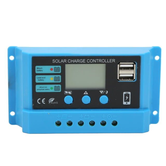 Controlador de carga solar, controlador solar de panel solar de 12 V 24 V Controlador solar con conector Tecnología avanzada