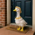 thumbnail image 2 of Porch Goose Clothes Set with Straw Hat and Gingham Apron, Lace Trim Decorative Outfit for Garden Goose Statue, Farmhouse Style Yard Art, 2 of 7