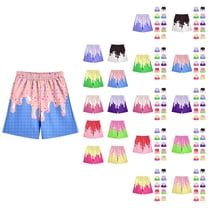 Boys Pants Boys Shorts Casual Ice Print Baseball Shorts with Elastic Waistband and Pocket for Daily Wear Ages 2-14