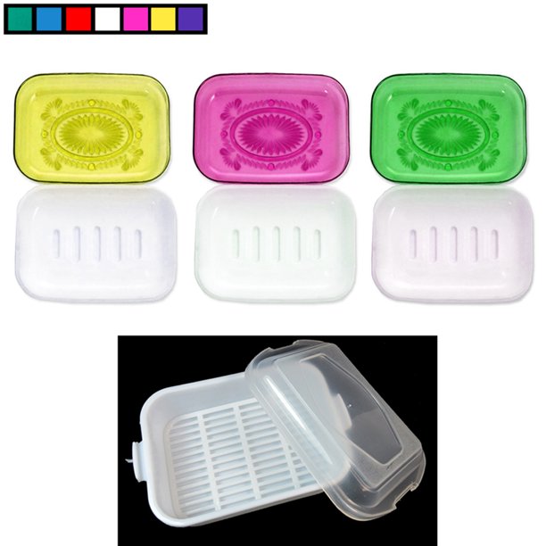 3PC Portable Travel Soap Dish Box Case Holder Container Home Bathroom