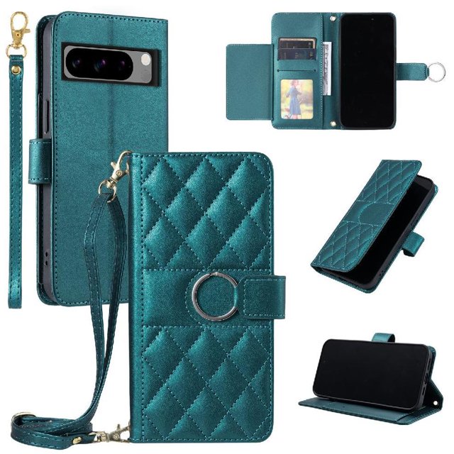Funda tipo billetera GANGXUN para Google Pixel 8 Pro – Tapa abatible con correa para mujer
