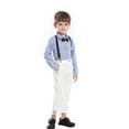 thumbnail image 2 of VERUGU Boys' Clothing Sets Newborn Infant Winter Long Sleeve Solid Tops with Bow Tie Suspender Trousers Suit Gentleman formal Clothes Two-Piece Set, 2 of 8