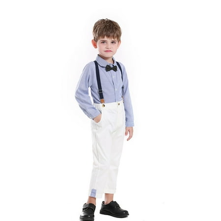 

Simplmasygenix Baby Sets Clearance Long Sleeve Newborn Clothes Autumn Winter Boys Suspender Trousers Set Boys Sling Gentleman Clothes Formal Dress Suit