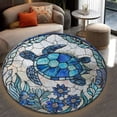 thumbnail image 4 of Round Rug, Sea Turtle9 Soft Washable Carpet, Non-Slip Floor Mat for Living Room Bedroom Home Decor 31 Inch, 4 of 6