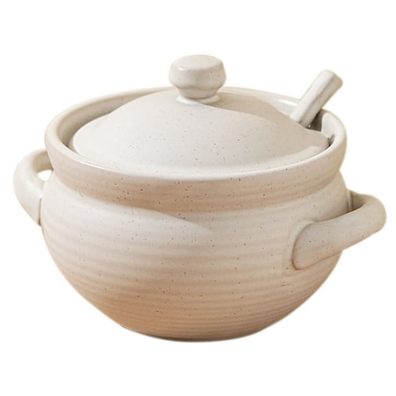 Qeeadeea European Style Sugar Bowl With Ceramic Spoon, (350ml/12.3oz)Sugar Container, Sugar Bowls For Countertop, Salt Container With Spoon-White-350ml/12.3oz