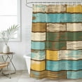 thumbnail image 6 of Brown Blue Vintage Shower Curtain Set - Long 72" x 84" Washable Bathtub Curtain with 12 Hooks, Retro Farmhouse Elegant Pastoral Waterproof Fabric Stall Shower Curtains for Bathroom/Bathtub Décor, 6 of 6