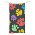 thumbnail image 2 of MKHERT Paw Print Bath Towel Hand Towel Shower Towel Washcloth 30x56 inch, 2 of 3