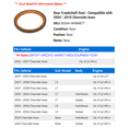 thumbnail image 2 of Rear Crankshaft Seal - Compatible with 2004 - 2010 Chevy Aveo 2005 2006 2007 2008 2009, 2 of 2