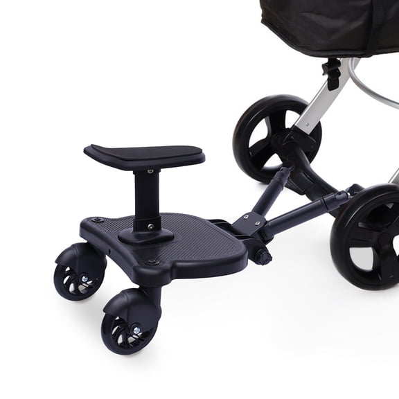 2-in-1 Stroller Board with Detachable Seat, Adjustable Kids Stroller Standing Board for 3-7 Years Old