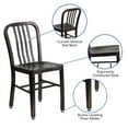 thumbnail image 6 of Flash Furniture Commercial Grade 2 Pack Black-Antique Gold Metal Indoor-Outdoor Chair, 6 of 14
