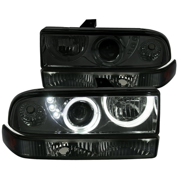 SpecD Tuning S10 Blazer Smoke LED Halo Projector Headlights + Amber
