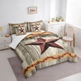 thumbnail image 3 of Homewish Western Texas Stars Twin Bedding Sets 7-Piece for Teens,Exotic Style Bedding Comforter Set Microfiber,Lodge Cabin Breathable Sheet Sets,Breathable Home Decor,Reversible, 3 of 8
