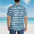 thumbnail image 6 of Easygdp Ocean on Striped Men's Hawaiian Shirts Print Lapel Short Sleeve for Beach, vacation, party, casual occasions - X-Large, 6 of 9