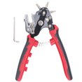 thumbnail image 1 of Perforadora de cuero con 6 agujeros, rotación de 360 grados, margen ajustable, forma de V, borde de cuchillo, perforadora de cinturón, 1 of 14