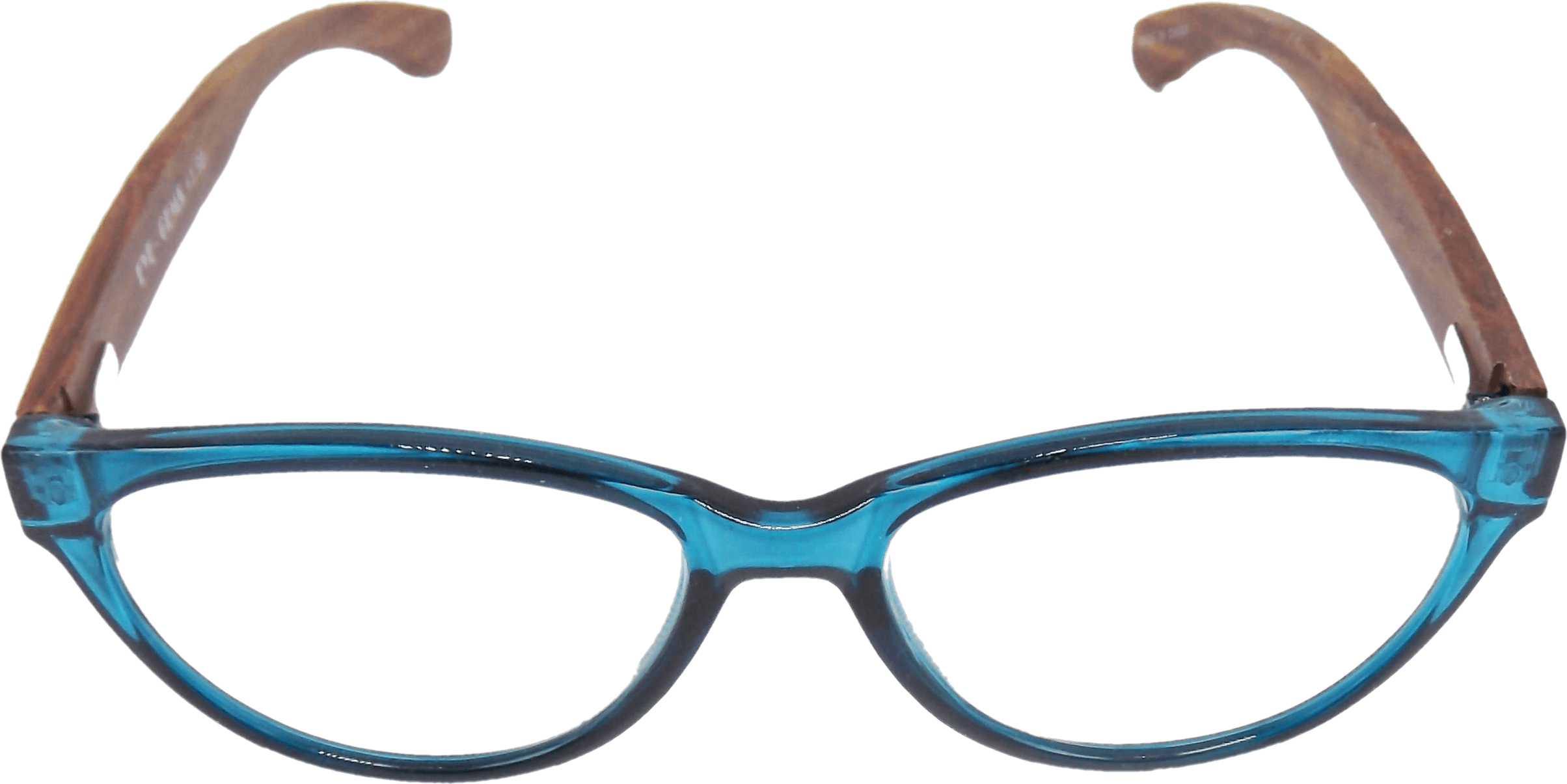 EYEGEMS Brand Blue Light Blocking Computer Reading Women Glasses +1.50 Eco Friendly Sustainable  Ladies Walnut Wood  Teal 3461