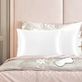 thumbnail image 1 of PiccoCasa Set of 2 King Satin Pillowcase Durable&Soft Enveloped White, 1 of 7