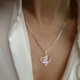 thumbnail image 3 of Beautlace 925 Sterling Silver Rose Heart Necklace,Rose Flower Pendant Necklace Jewelry Birthday Christmas Valentines Mother's Day Gifts for Women Mom-June, 3 of 12