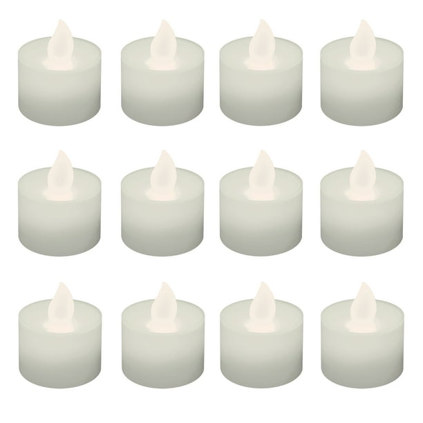 LumaBase Battery Operated Tea Light Candles, Warm White 12 Count