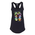 thumbnail image 2 of Wild Bobby, If I Can't Wear My Flip Flops I'm Not Going Colorful Sandals Streetwear Ladies Racerback Tank Top, Black, Small, 2 of 3