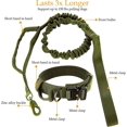 thumbnail image 3 of Tactical Dog Collar, Nylon, Adjustable, K9 Collar, Heavy Duty Metal Buckle with Handle and Tactical Bungee Dog Leash, Nylon (XL, Army Green), 3 of 5
