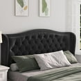 thumbnail image 6 of Nathaniel Home Jennifer King Beds, Velvet Upholstered Tufted Bed, Platform Bed Frame with Diamond, Low Profile Platform Beds Strong Wooden Slats Black, 6 of 9