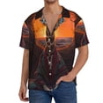 thumbnail image 1 of Balery Tree Hollow Meditating Giraffe Camisa Casual de Manga Corta con Botones para Hombre, Texturizada, Estilo Cubano, para Playa, Verano-XX-Large, 1 of 5