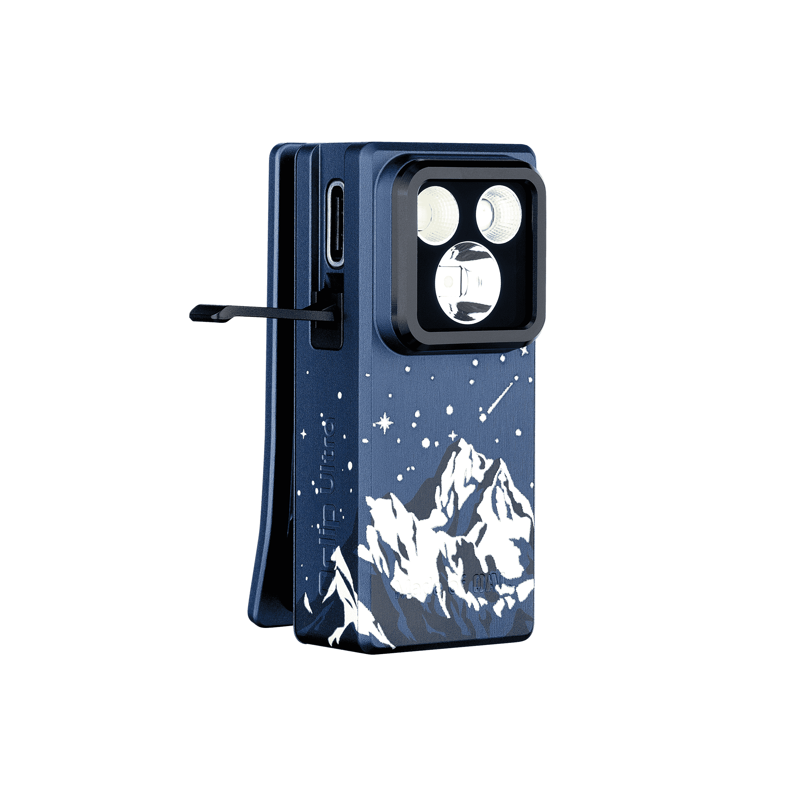 OLIGHT Oclip Ultra EDC Flashlight Clip-on Light, 530 Lumens Rechargeable with Type-C Charging, Combines Floodlight, Spotlight and UV, Triple Magenetic Lights for Inspection and Work (Snowy Summit)