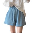 thumbnail image 1 of Abcnature Plus Size Shorts, Womens Athletic Shorts, Fashion Casual Womens Solid Women Pockets Ladies Loose Shorts, Comfy Beach Shorts, Yoga Pants, Cycling Sport Shorts Sky Blue M, 1 of 4