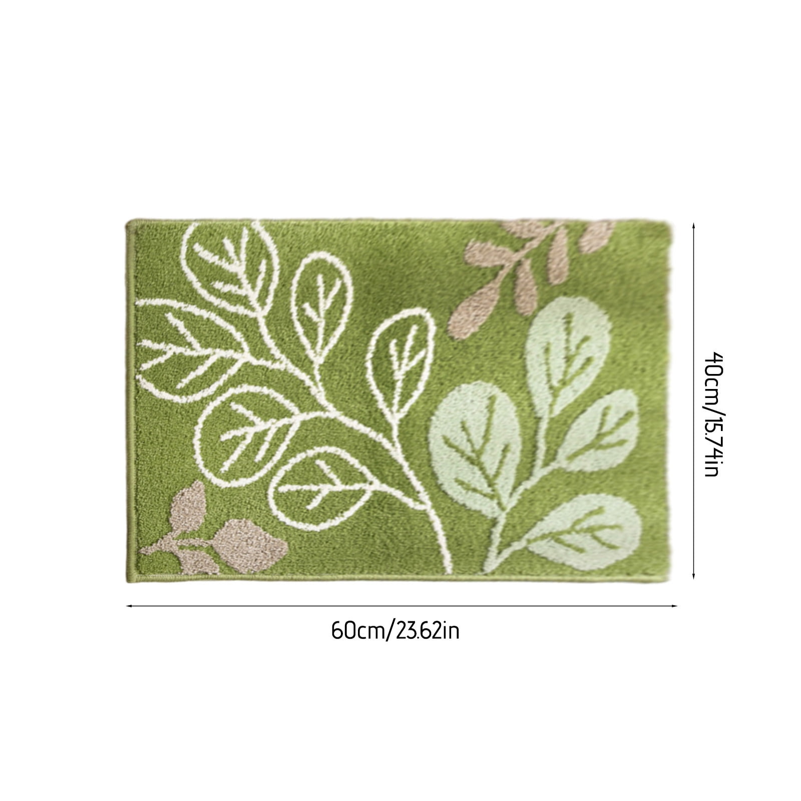 XEOVHV Green Leaf Non Slip Bathroom Rugs, Cute Plant Absorbent Bath Mat, Funny Botanical Floor Bathmat Washable Small Bath Matt Bathroom Decor-16''x24''