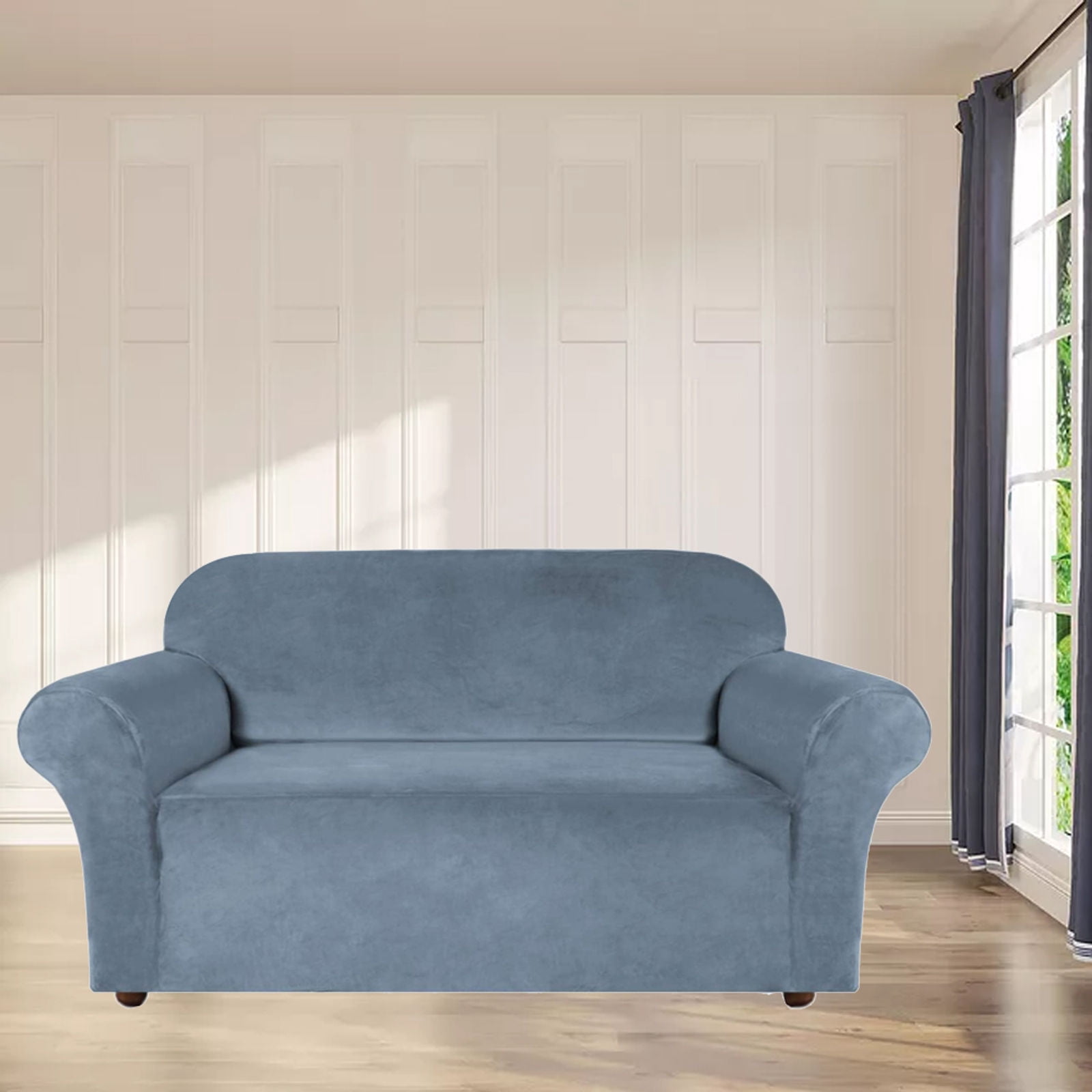 Stretch Velvet Sofa Slipcover,Non Slip Sofa Cover Washable Couch Cover