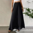 thumbnail image 5 of Antinious Ladies Solid Chiffon High Waist Lined Wide Leg Loose Daily Full Length Pants, 5 of 5