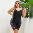 thumbnail image 4 of IBTOM CASTLE Plus Size One Piece Swimsuit for Women Tummy Control Bathing Suit Sun Protection UPF 50+ Rash Guard Surfing Swimwear 3XL Black - Firework, 4 of 8