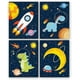 thumbnail image 1 of Set Of 4 Posters For Kids/baby Room,rocket Planet Poster,kids Space Posters,dinosaurs Wall Art Print,decorative Pictures For Boys Room,unframed,20*25c, 1 of 5