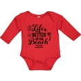 thumbnail image 3 of Inktastic Life is Better at The Beach with Sunshine Seashell and Palm Trees Boys or Girls Long Sleeve Baby Bodysuit, 3 of 5