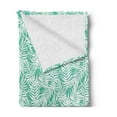 thumbnail image 2 of Nature Soft Flannel Fleece Blanket, Forest Foliage Leaves Tropical Palm Branches Hawaiian Jungle Illustration, Cozy Plush for Indoor and Outdoor Use, 50" x 70", Sea Green and White, by Ambesonne, 2 of 5