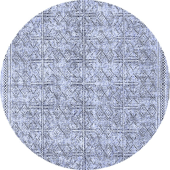 Ahgly Company Indoor Round Oriental Blue Industrial Area Rugs, 8' Round